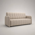 Divano a 3 posti in ciniglia di poliestere beige trapuntata, 198 x 88 x 84 cm