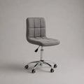 Sedia da ufficio girevole regolabile in velluto grigio con base in metallo, 48 × 55 × 78-88 cm