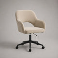Sedia da ufficio girevole regolabile in velluto a coste beige con braccioli, 60 x 60 x 78-88 cm